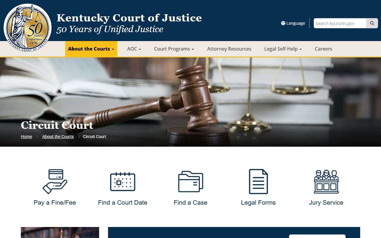 Kentucky Circuit Court jurisdiction page used for Hickman County Circuit Court Clerk routing