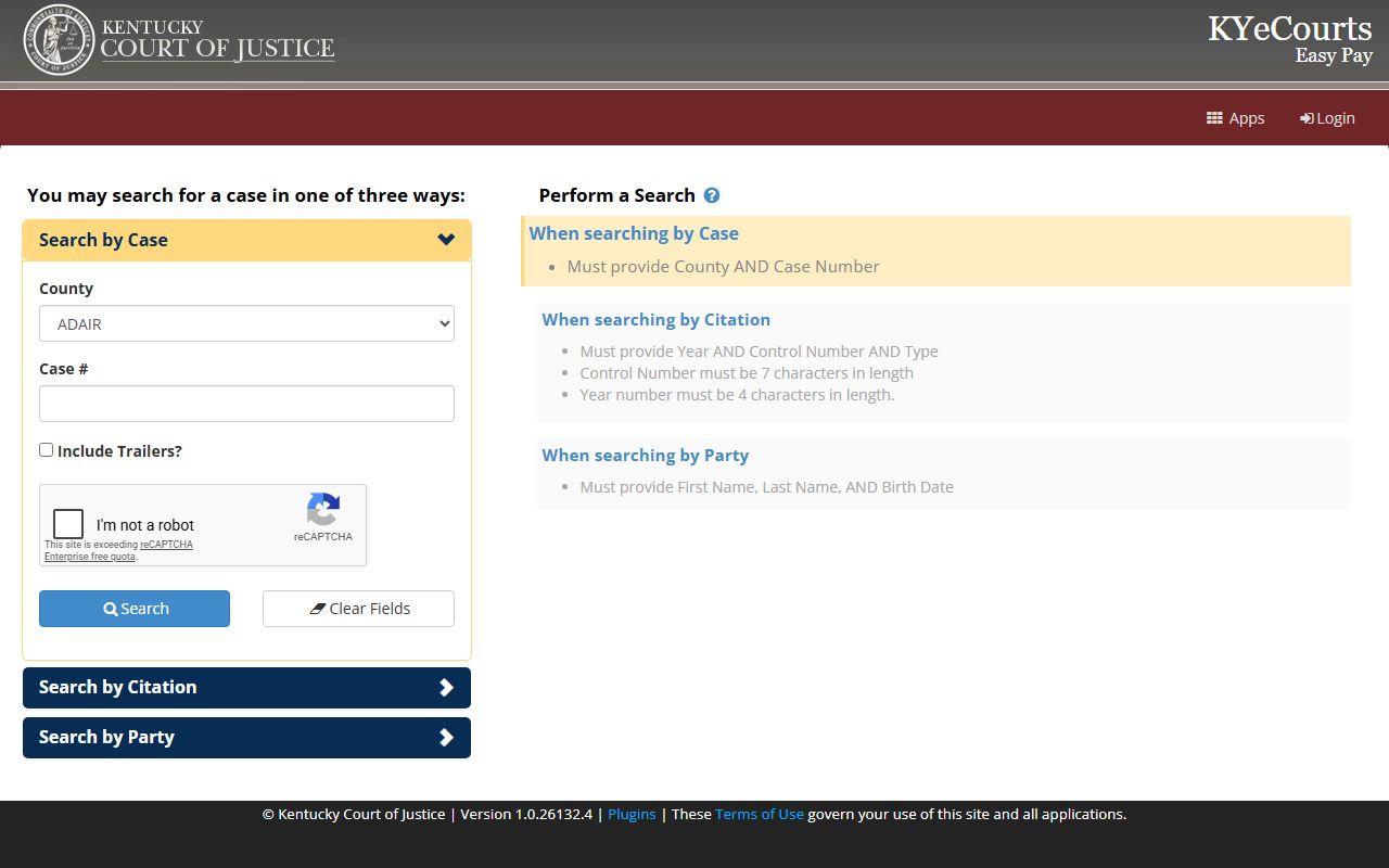 Hickman County court dockets Easy Pay search