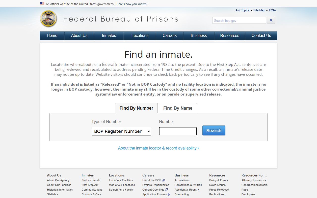 Hickman County inmate records federal Bureau of Prisons locator