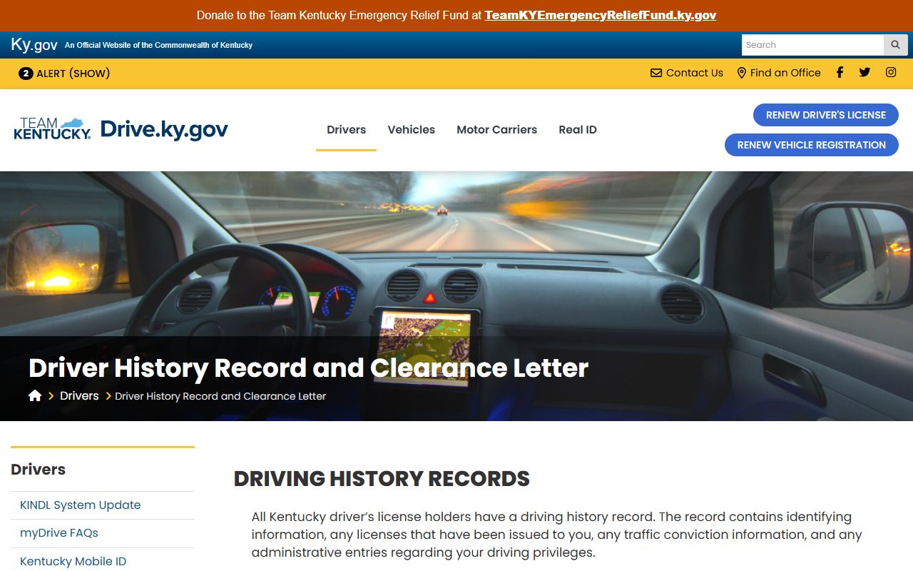 Hickman County traffic court records Kentucky driver history guidance